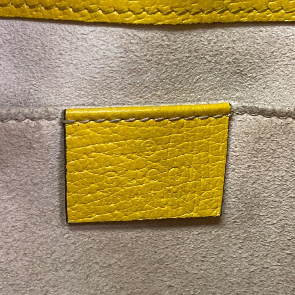 Gucci GG Supreme Ophidia Flora Small Bucket Handbag 550621 Yellow Dark Brown - Picture 9 of 15